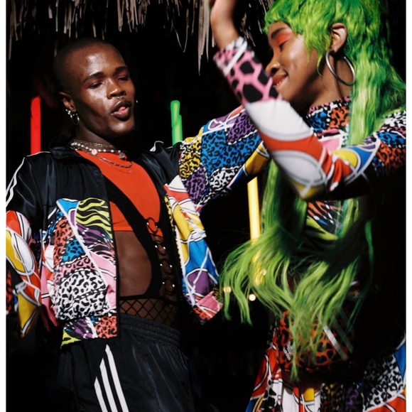 Adidas x Rich Mnisi Track Jacket Multicolor Animal Print Cropped Windbreaker M - Picture 2 of 15